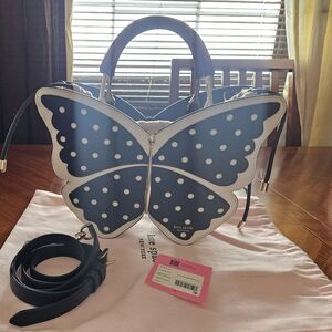 Kate Spade Polka Dot Butterfly Wicker Bag